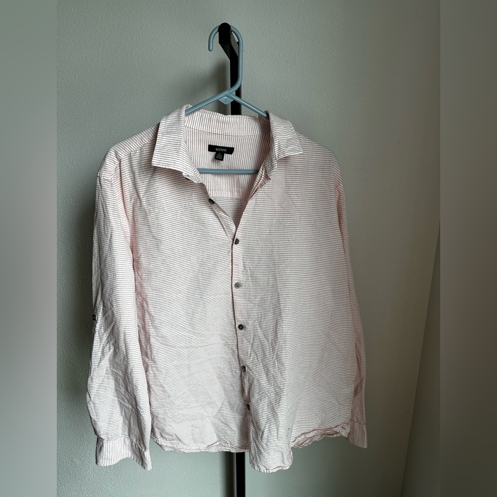 Alfani xl cotton button down top